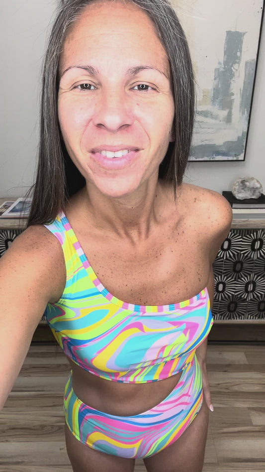 Corfu Marble Cutout Swimsuit
